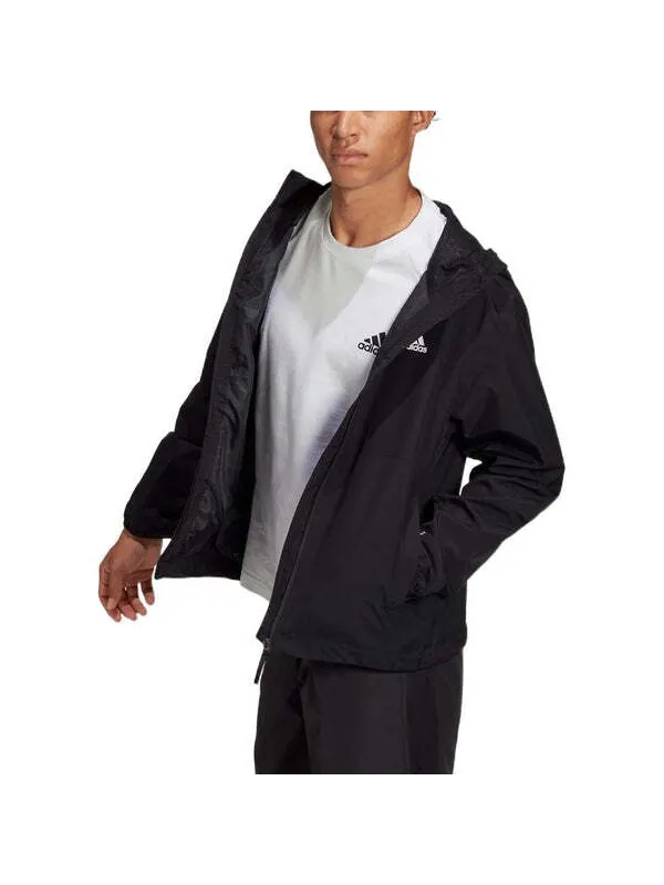 Куртка Men's adidas Solid Color Logo Athleisure Casual Sports Hooded Jacket Black — изображение 4 из 4, мульти