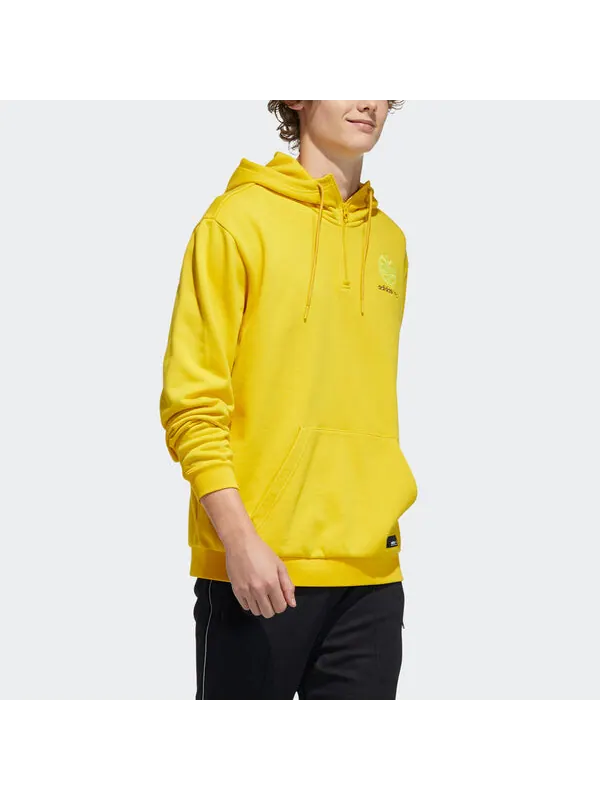 Толстовка Men's adidas neo Ss Jan Hdy 2 Logo Printing Half Zipper Sports Pullover Yellow — изображение 4 из 4, желтый