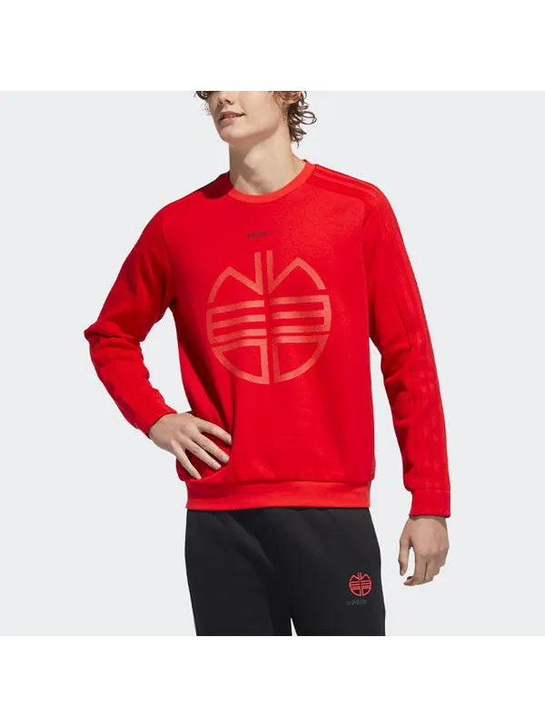 Толстовка adidas neo M Ssfv1 Sweat Casual Round Neck Pullover Sports Red — изображение 2 из 4, красный