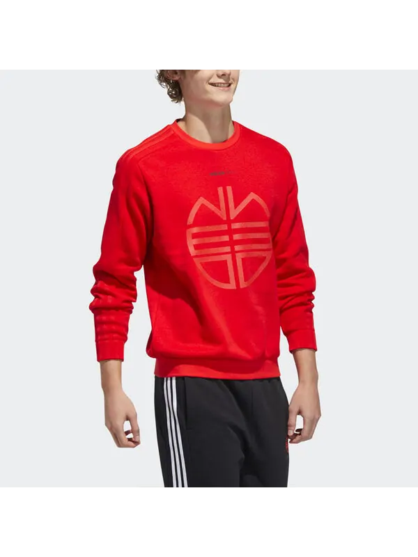 Толстовка adidas neo M Ssfv1 Sweat Casual Round Neck Pullover Sports Red — изображение 4 из 4, красный