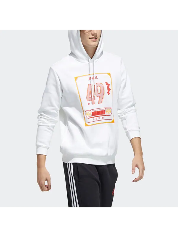 Толстовка adidas neo M Ssfv1 1 Casual Sports hooded Printing Pullover White — изображение 2 из 4, белый