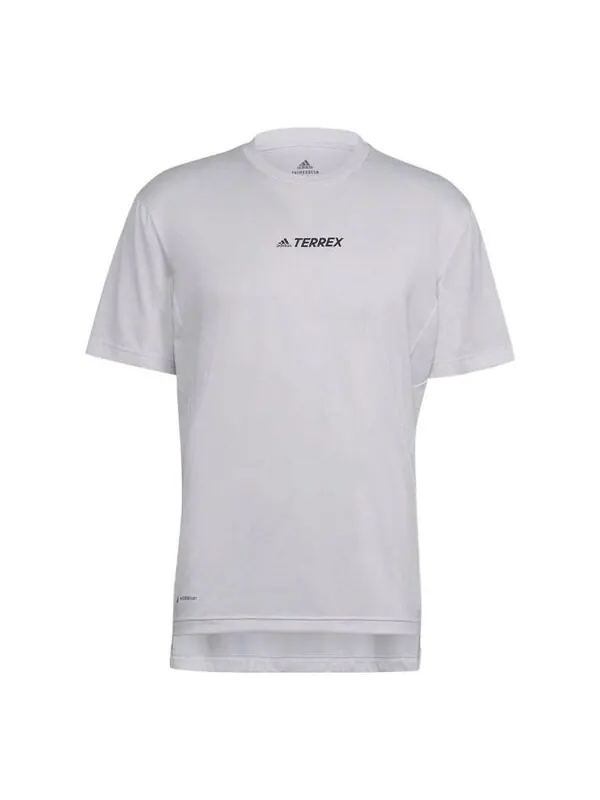 Футболка Men's adidas Solid Color Logo Round Neck Pullover Short Sleeve White T-Shirt — изображение 1 из 4, мульти