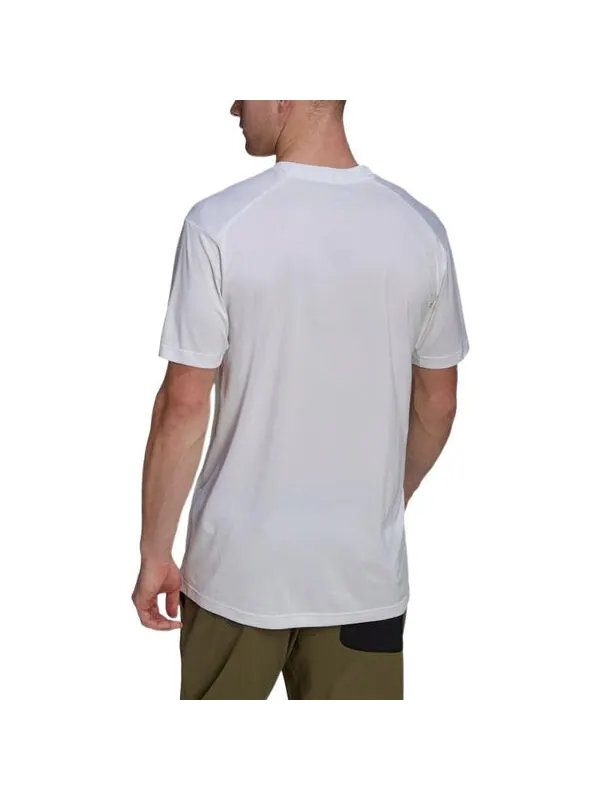 Футболка Men's adidas Solid Color Logo Round Neck Pullover Short Sleeve White T-Shirt — изображение 3 из 4, мульти