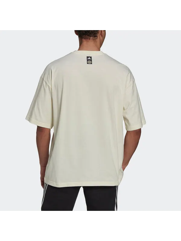 Футболка tee m sports stylish casual round neck short sleeve white Adidas — изображение 3 из 4, белый
