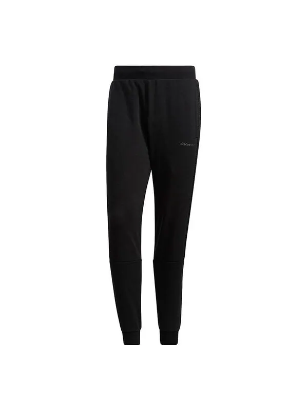 Спортивные штаны Men's adidas neo Logo Mesh Running Sports Pants/Trousers/Joggers Black — изображение 1 из 4, черный