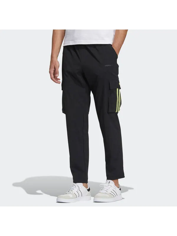 Спортивные штаны adidas neo Sw Lw 3s Tp Leisure Pocket Sports Stripe Trousers Men's Black — изображение 2 из 4, черный