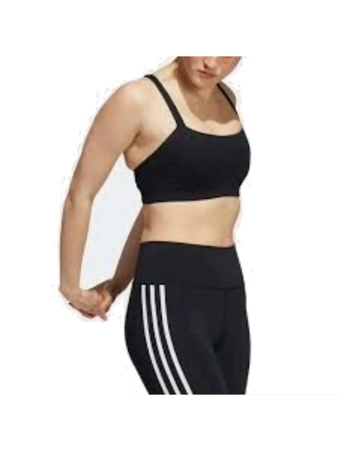 Бюстгальтер (WMNS) adidas Light-Support Yoga Bra Asia Sizing 'Black' — изображение 2 из 3, черный