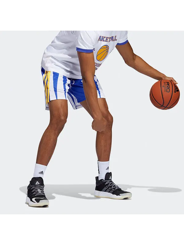 Шорты x eric emanuel crossover ee smr short mesh breathable straight sports basketball shorts blue Adidas, синий