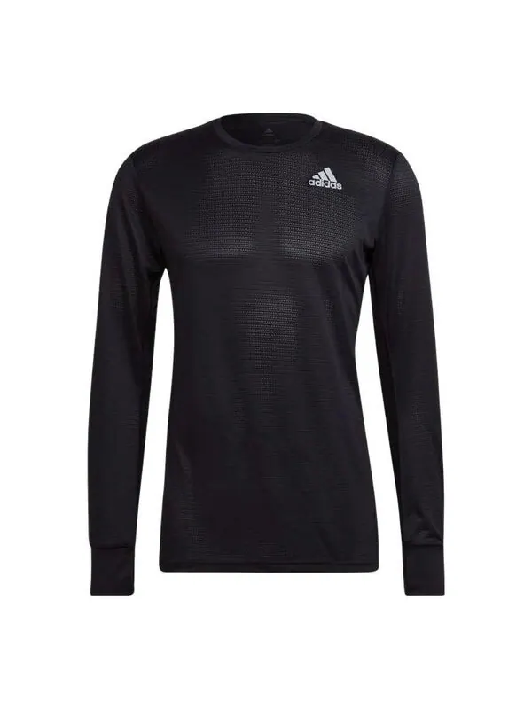 Футболка Men's adidas Solid Color Logo Printing Reflective Slim Fit Long Sleeves Black T-Shirt — изображение 1 из 4, мульти