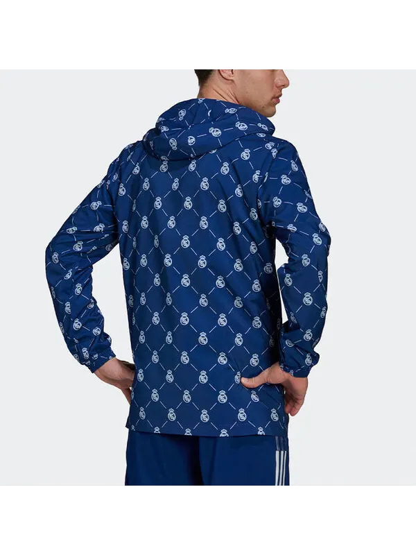 Куртка adidas Soccer/Football Sports Hooded Jacket Real Madrid Blue — изображение 3 из 4, мульти