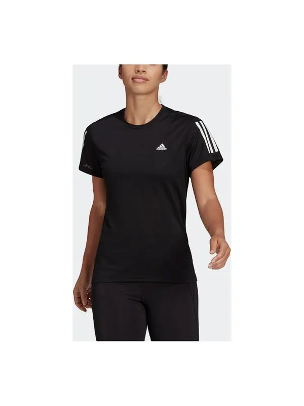 Футболка own the run cooler t-shirt 'black' Adidas — изображение 2 из 3, черный