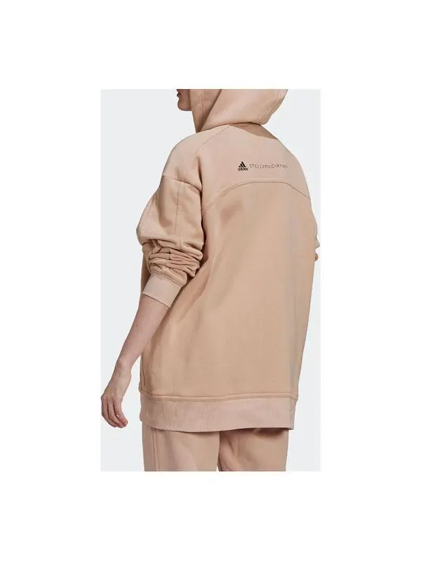 Толстовка by stella mccartney logo print zip-up hoodie 'beige' Adidas — изображение 3 из 3, бежевый