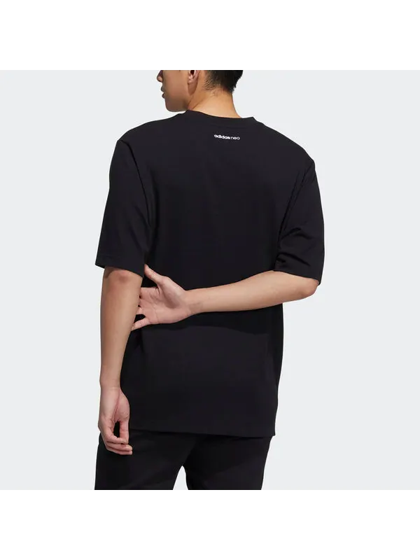 Футболка neo m brlv tee1 повседневные спортивные дышащие с коротким рукавом Adidas — изображение 3 из 4, черный