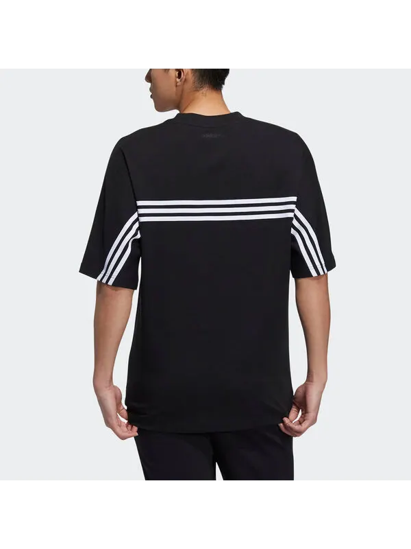 Футболка neo m brlv tee2 casual sports round neck short sleeve black Adidas — изображение 3 из 4, черный