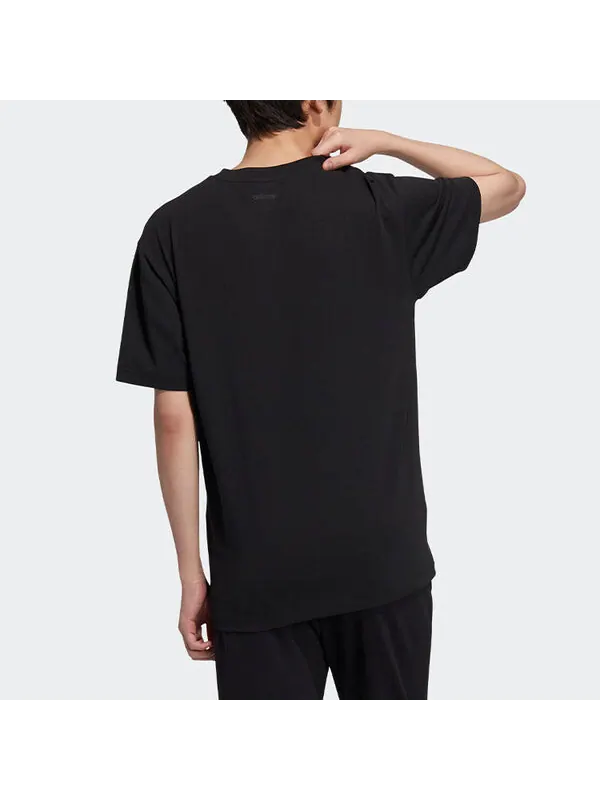 Футболка neo m brlv tee3 skateboard sports printing loose knit short sleeve black Adidas — изображение 3 из 4, черный