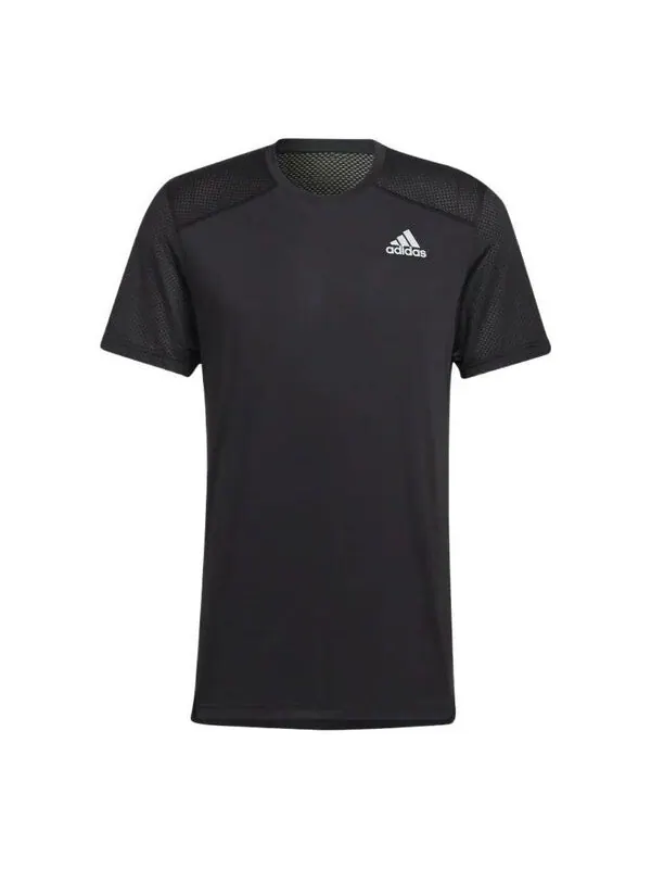 Футболка adidas Solid Color Logo Round Neck Short Sleeve Black — изображение 1 из 4, мульти