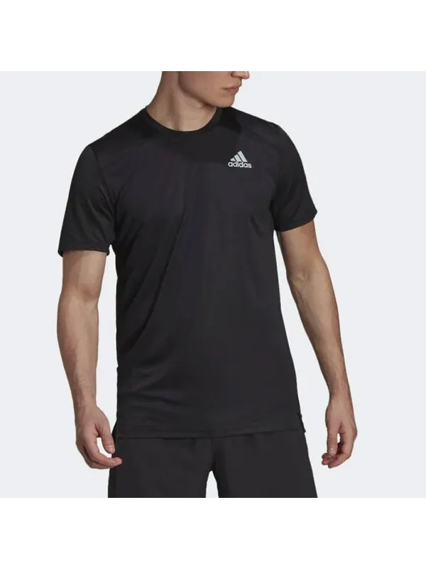 Футболка adidas Solid Color Logo Round Neck Short Sleeve Black — изображение 3 из 4, мульти