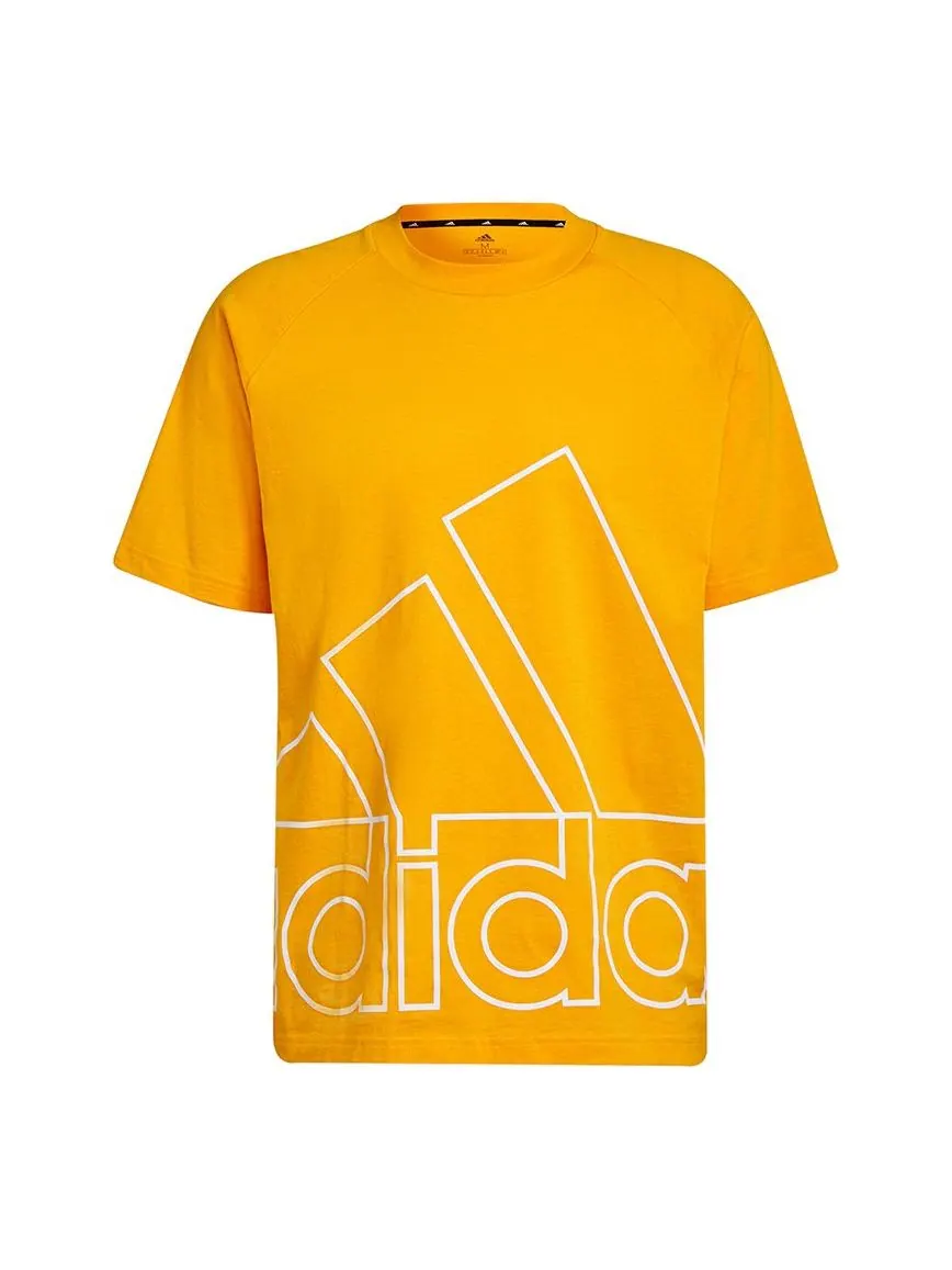 Футболка adidas Unisex U Big Logo Printing Round-Neck Orange — изображение 1 из 4, оранжевый