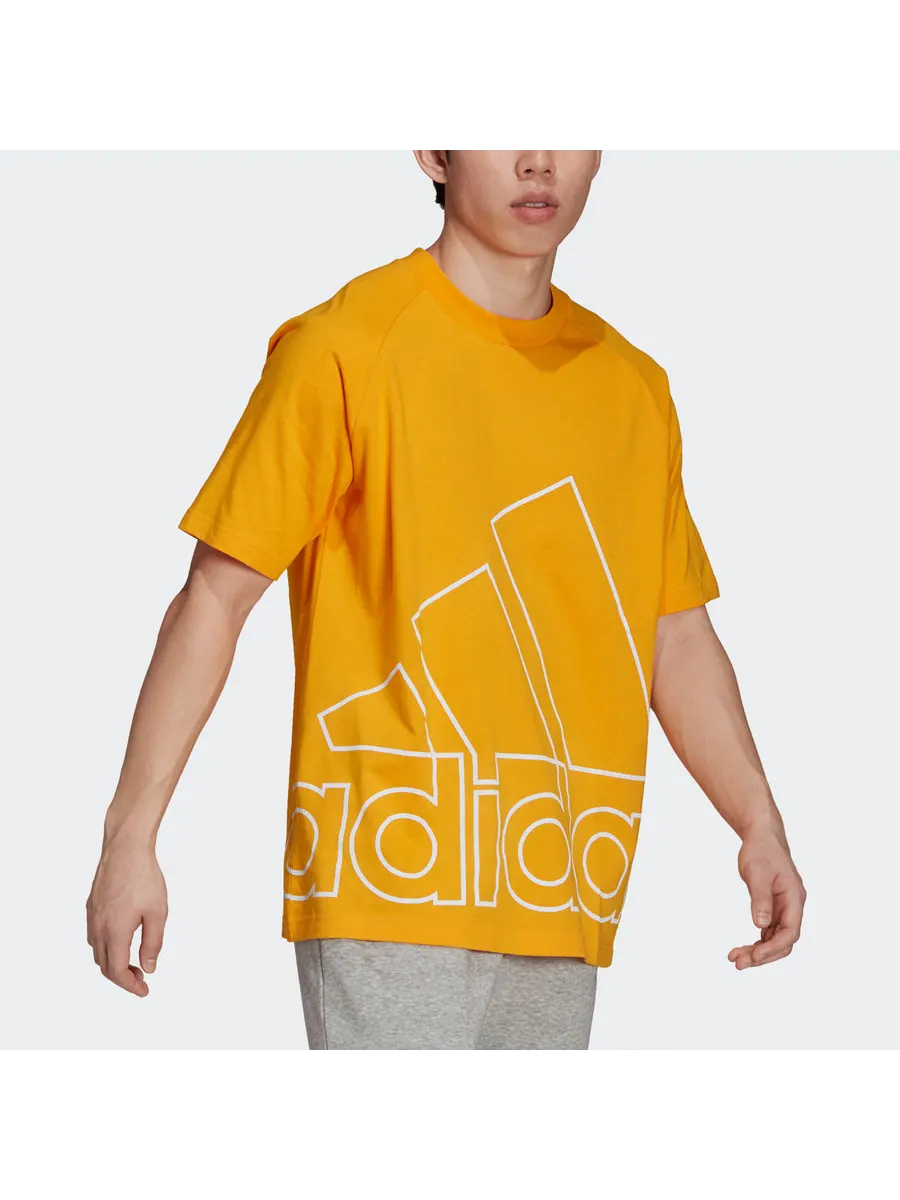 Футболка adidas Unisex U Big Logo Printing Round-Neck Orange — изображение 4 из 4, оранжевый
