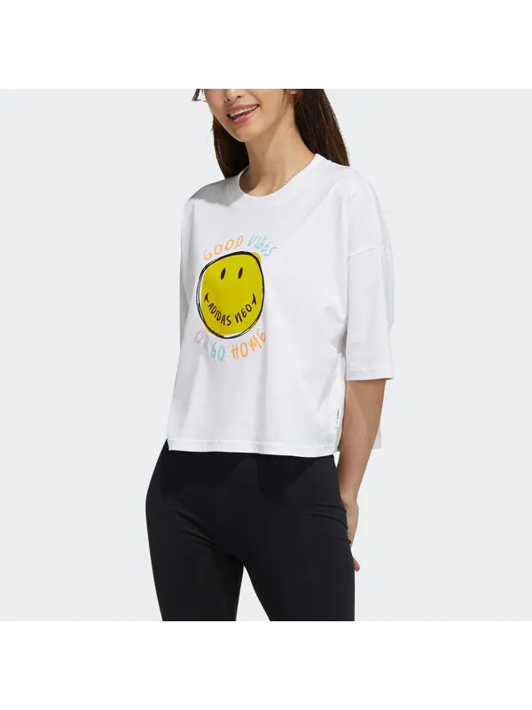 Футболка neo csmy tee1 спортивные с коротким рукавом Adidas — изображение 2 из 4, белый