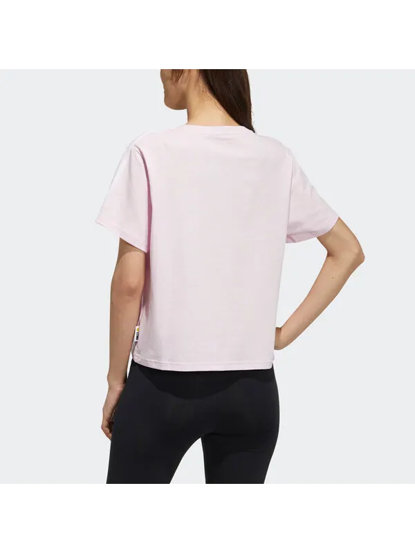 Футболка neo csmy tee2 с рисунком повседневные спортивные с коротким рукавом розовые красные Adidas — изображение 3 из 4