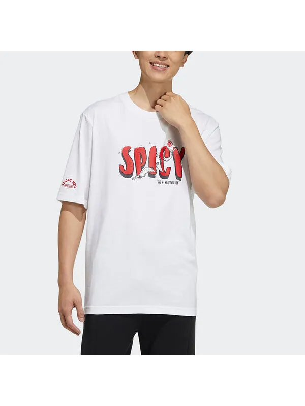 Футболка neo m may love tee subject printing loose sports short sleeve white Adidas — изображение 2 из 4, белый