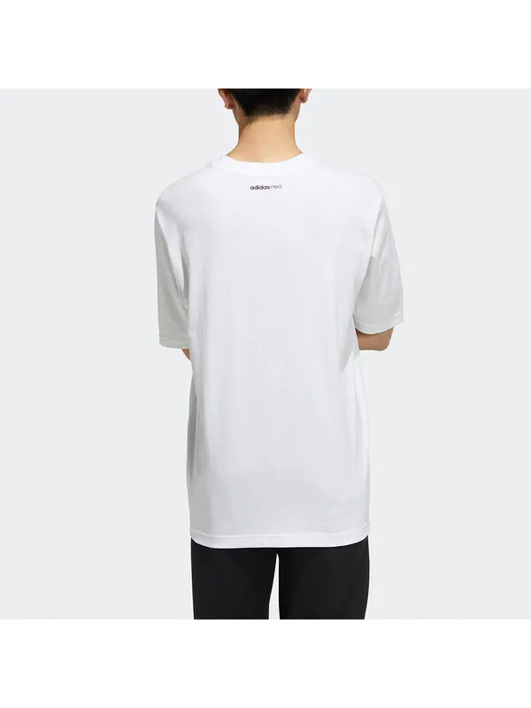 Футболка neo m may love tee subject printing loose sports short sleeve white Adidas — изображение 3 из 4, белый