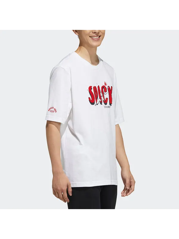 Футболка neo m may love tee subject printing loose sports short sleeve white Adidas — изображение 4 из 4, белый