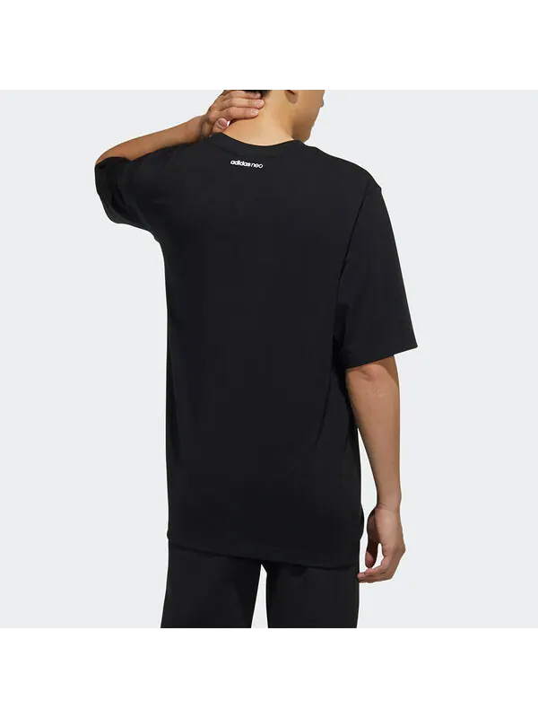 Футболка neo m bqfd tee 3 splicing pocket loose sports short sleeve black Adidas — изображение 3 из 4, черный