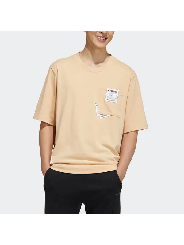 Футболка neo m bqfd tee 3 pocket round collar male yellow Adidas — изображение 2 из 4, желтый