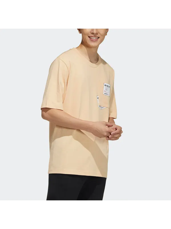 Футболка neo m bqfd tee 3 pocket round collar male yellow Adidas — изображение 4 из 4, желтый