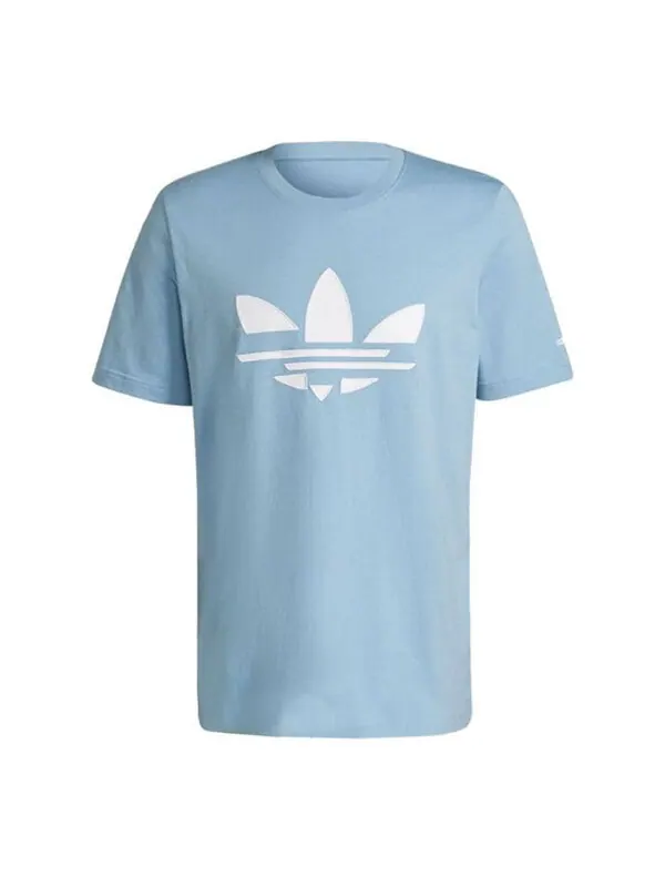 Футболка originals st tee casual breathable sports logo printing short sleeve sky blue Adidas — изображение 1 из 4, синий