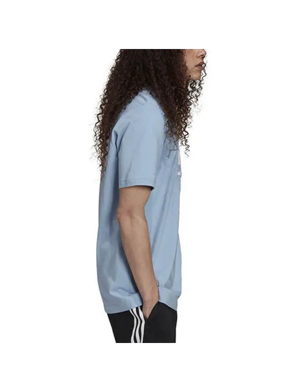 Футболка originals st tee casual breathable sports logo printing short sleeve sky blue Adidas — изображение 4 из 4, синий