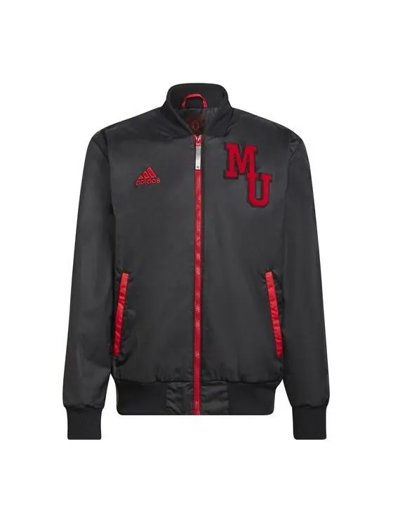 Куртка adidas limited Manchester United Soccer/Football logo Sports Jacket Black — изображение 1 из 4, черный