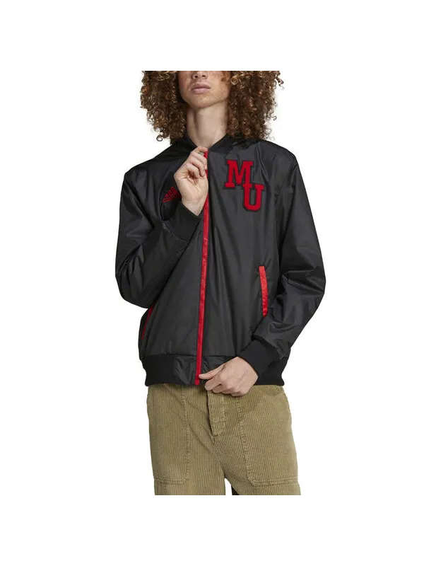 Куртка adidas limited Manchester United Soccer/Football logo Sports Jacket Black — изображение 2 из 4, черный