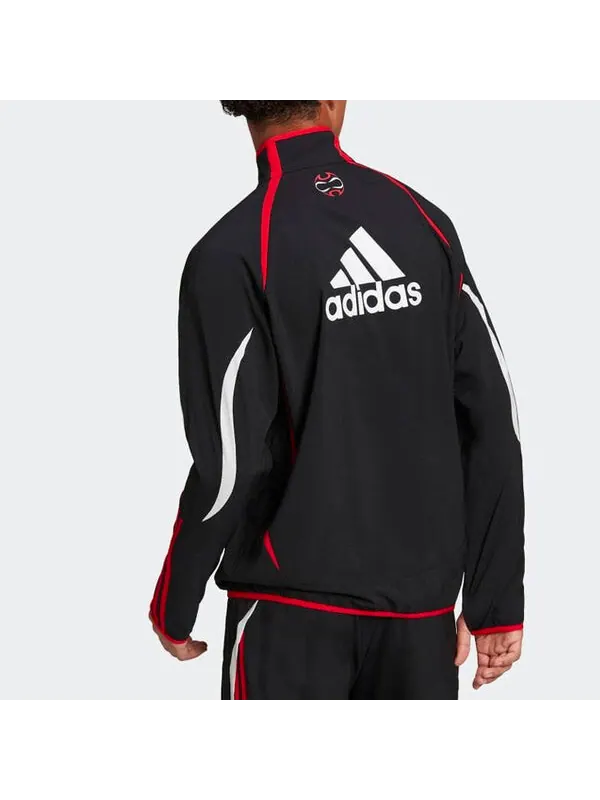 Куртка adidas Logo Stand Collar Stripe Long Sleeves Jacket Black — изображение 3 из 4, мульти