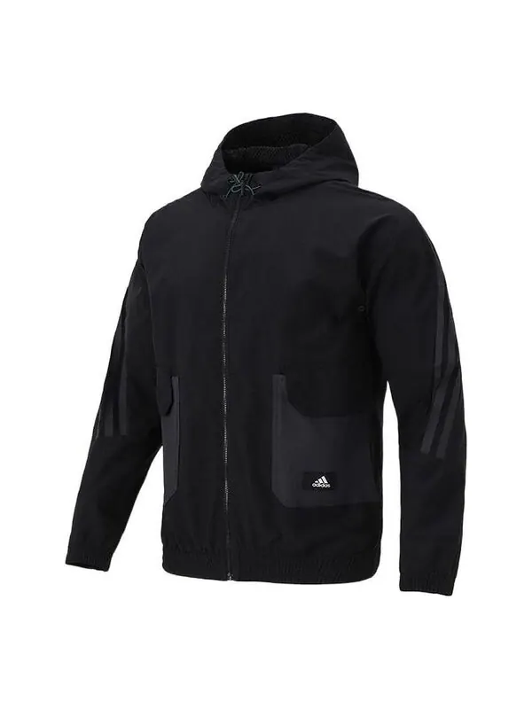 Куртка adidas M Fi Wv Bst Fz Sports hooded Logo Jacket Black — изображение 1 из 1, мульти