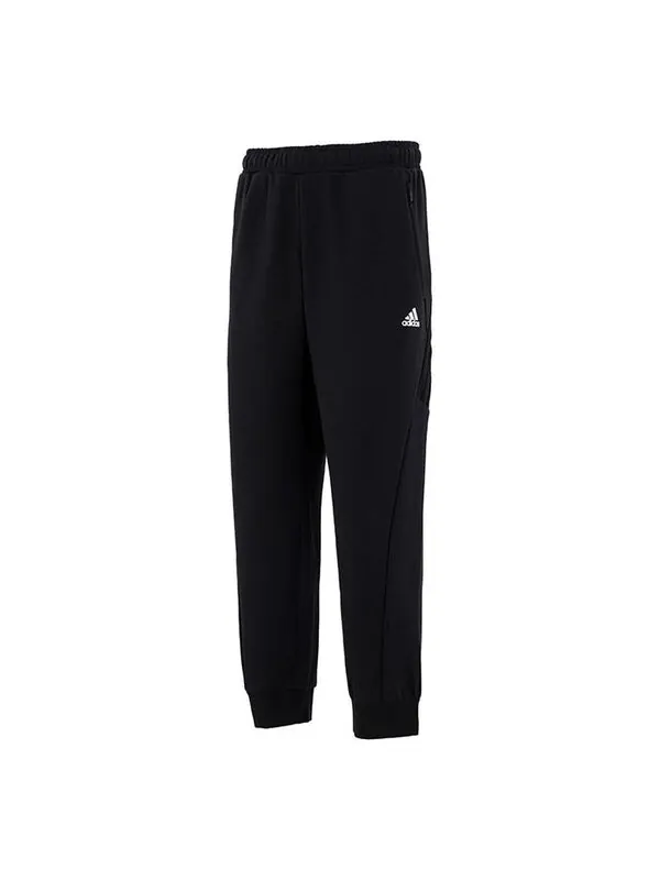 Спортивные штаны adidas Running Training Breathable Bundle Feet Sports Pants Black — изображение 1 из 4, черный