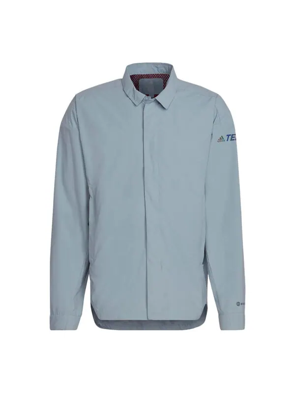 Куртка Men's adidas Terrex C Myshelter W.r Colorful Logo Stripe Printing Lapel Jacket Blue — изображение 1 из 4, мульти