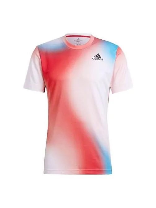Футболка men's contrasting colors gradient logo printing round neck short sleeve multicolor t-shirt Adidas, мульти