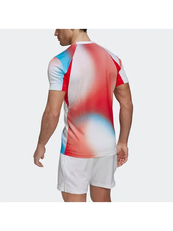 Футболка men's contrasting colors gradient logo printing round neck short sleeve multicolor t-shirt Adidas, мульти