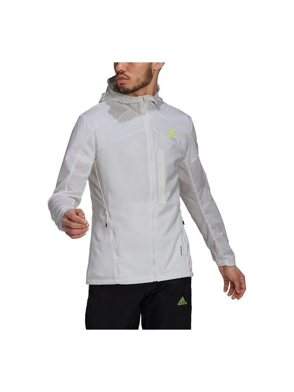 Куртка adidas Marathon Jkt Running Sports Hooded Jacket For Men White — изображение 1 из 3, белый