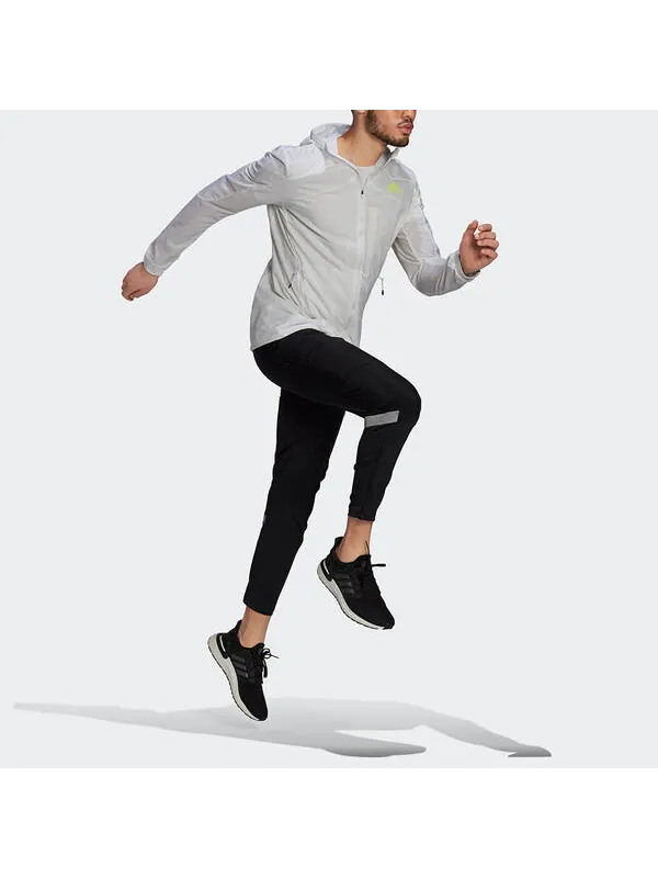 Куртка adidas Marathon Jkt Running Sports Hooded Jacket For Men White — изображение 3 из 3, белый