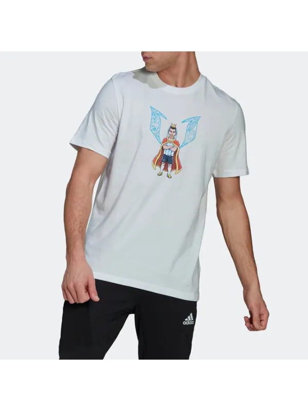 Футболка Men's adidas MESSI 3K G T Series Soccer/Football Sports Round Neck Short Sleeve White — изображение 2 из 4, мульти