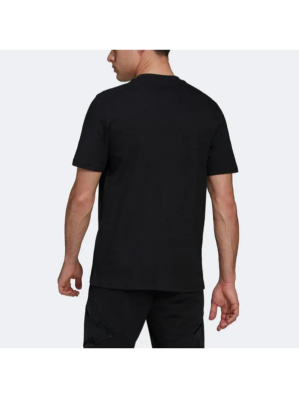 Футболка Men's adidas Chest Character Alphabet Cartoon Printing Round Neck Short Sleeve Black — изображение 3 из 4, мульти
