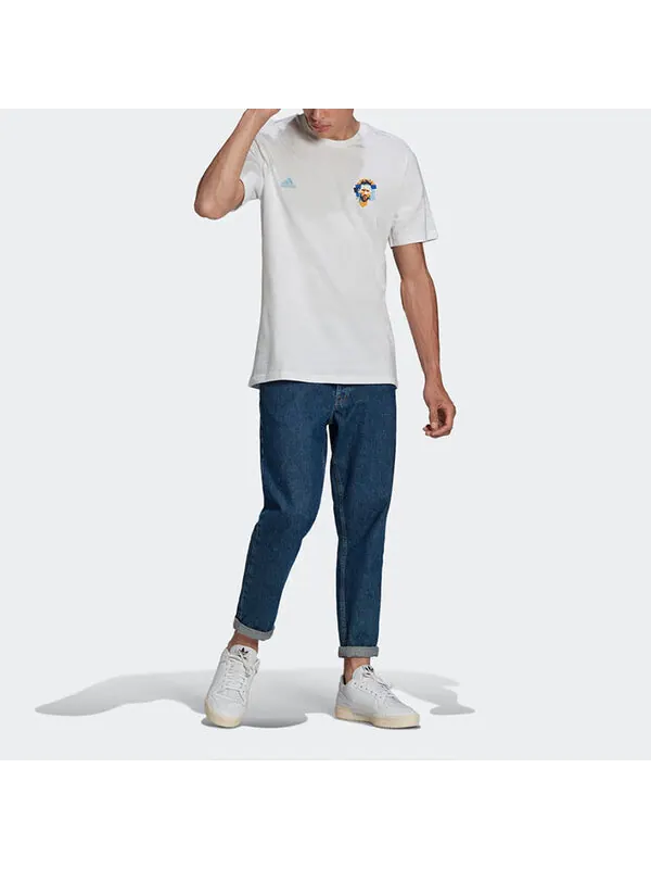 Футболка adidas Printing Round Neck Pullover Sports Short Sleeve White — изображение 2 из 4, мульти
