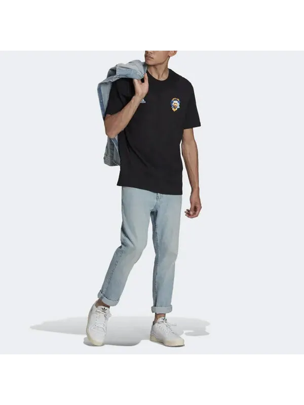 Футболка adidas Messi Subject Solid Color Back Alphabet Numeric Round Neck Short Sleeve Black — изображение 2 из 4, мульти