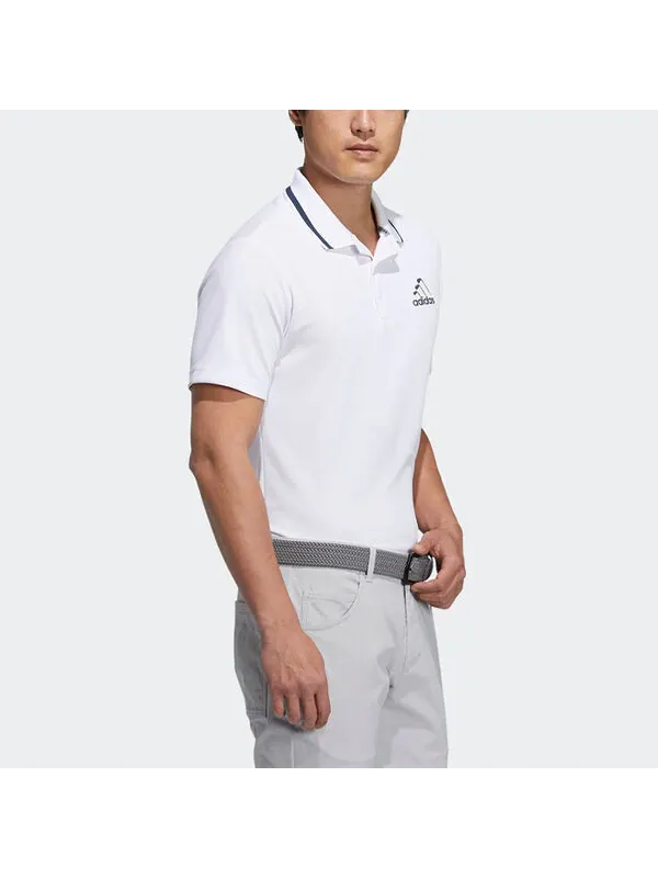 Футболка Men's adidas Solid Color Logo Casual Sports Short Sleeve Polo Shirt White — изображение 3 из 3, мульти