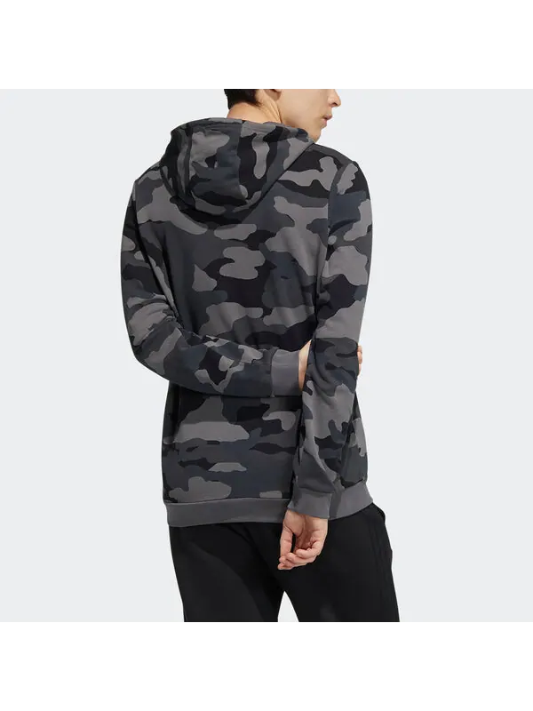 Толстовка Men's adidas neo Sw Camo Hdy Logo Printing Camouflage Sports Pullover Black — изображение 3 из 4, мульти