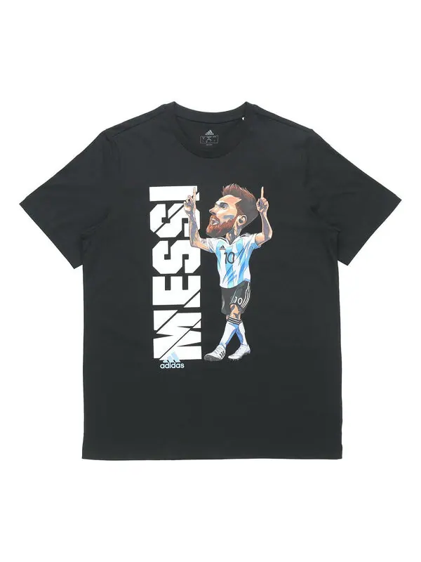 Футболка messi icon t m soccer/football sports short sleeve black Adidas — изображение 1 из 4, черный